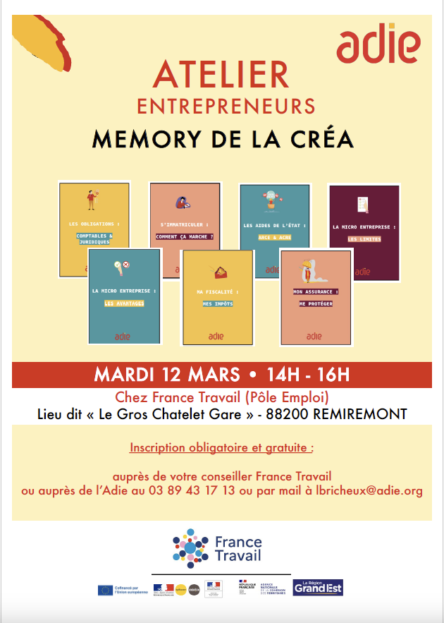 Mémory de la Création - FRANCE TRAVAIL (Pôle Emploi REMIREMONT)